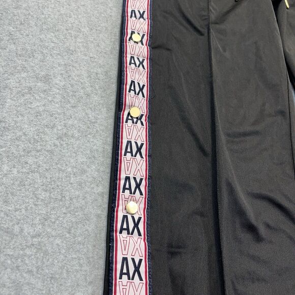 A/X Armani Exchange Womens Track Pants XS Black Red Logo Snap Up Leg Side Stripe - Picture 3 of 11